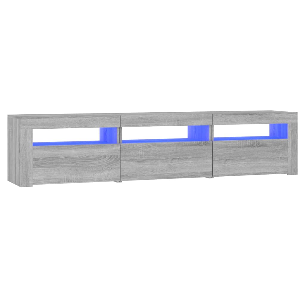 Modern Wooden Large TV Tele Stand Unit Cabinet With LED Lights & Storage