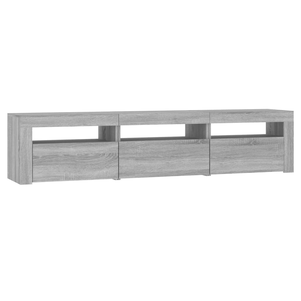 Modern Wooden Large TV Tele Stand Unit Cabinet With LED Lights & Storage