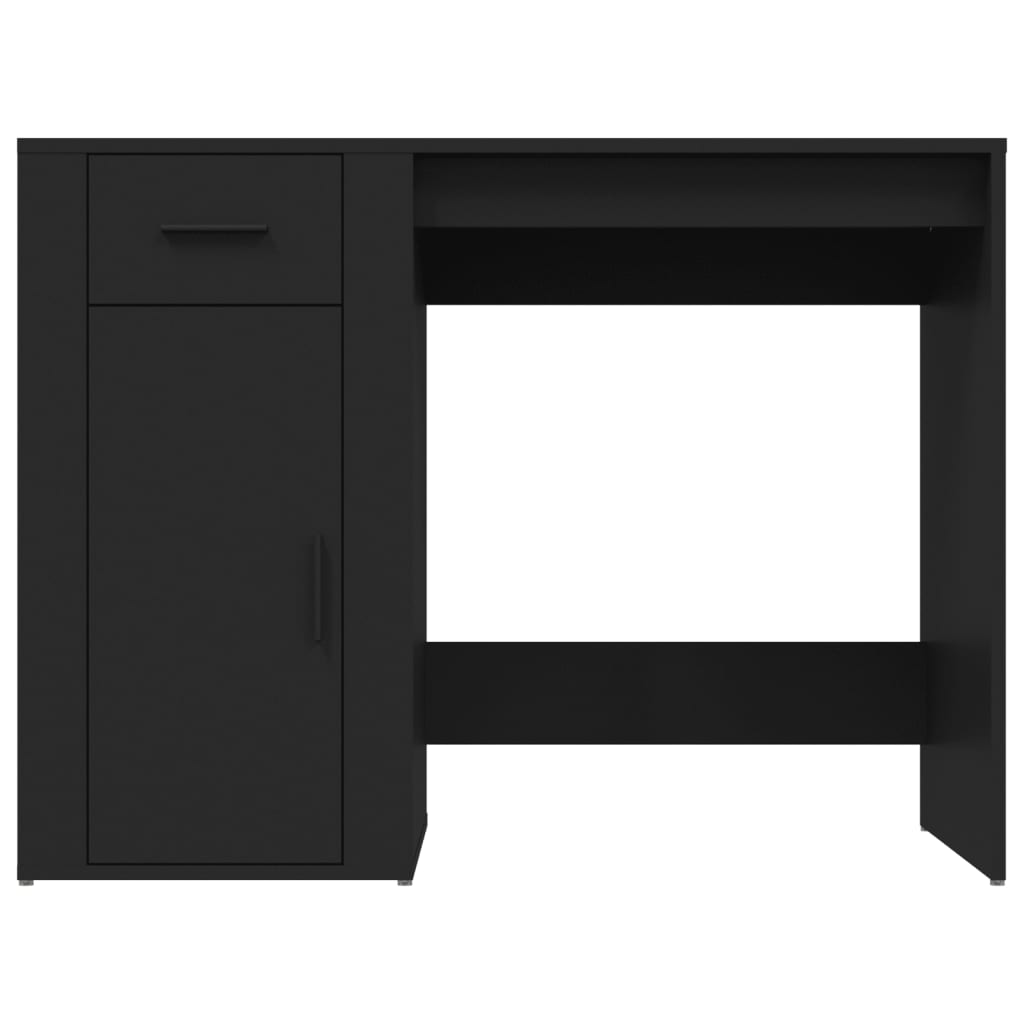 Modern Wooden Home Office Computer Desk Table With Storage Compartment & Drawer