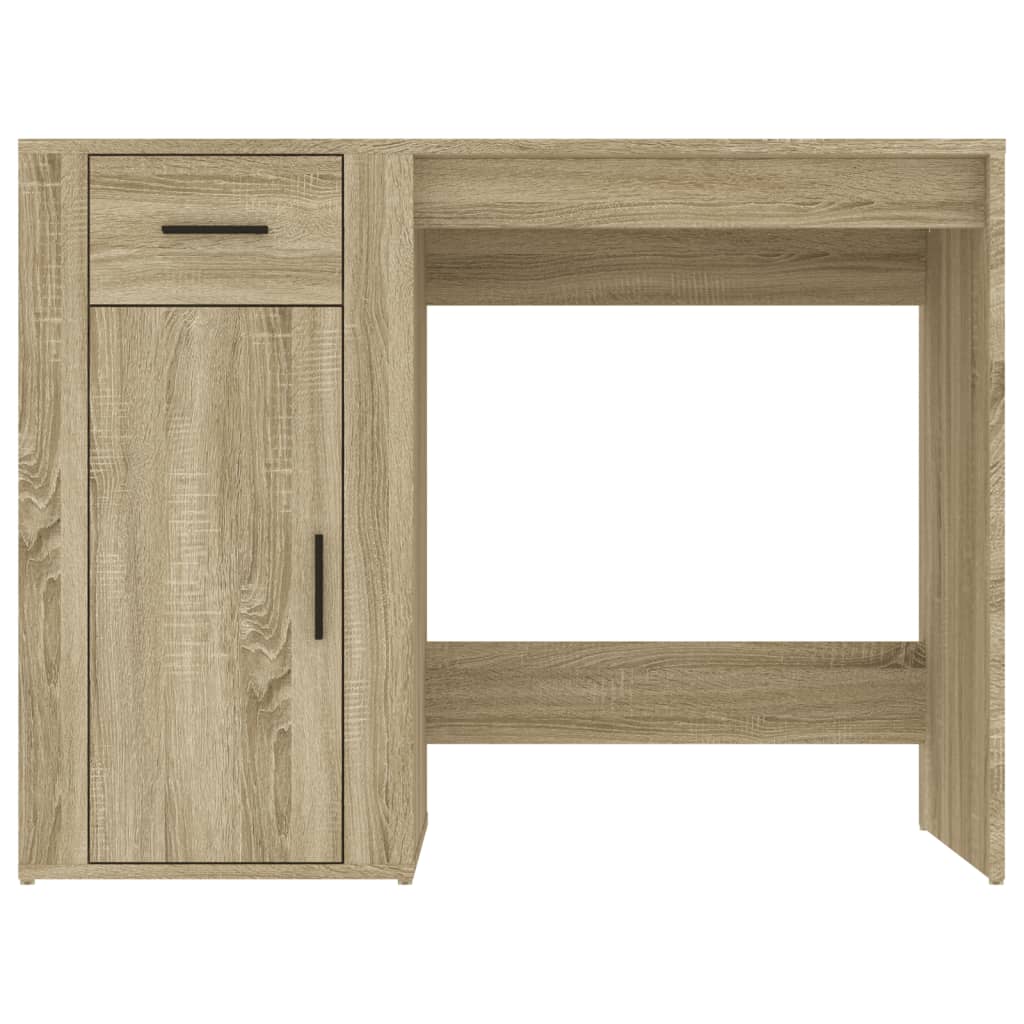 Modern Wooden Home Office Computer Desk Table With Storage Compartment & Drawer