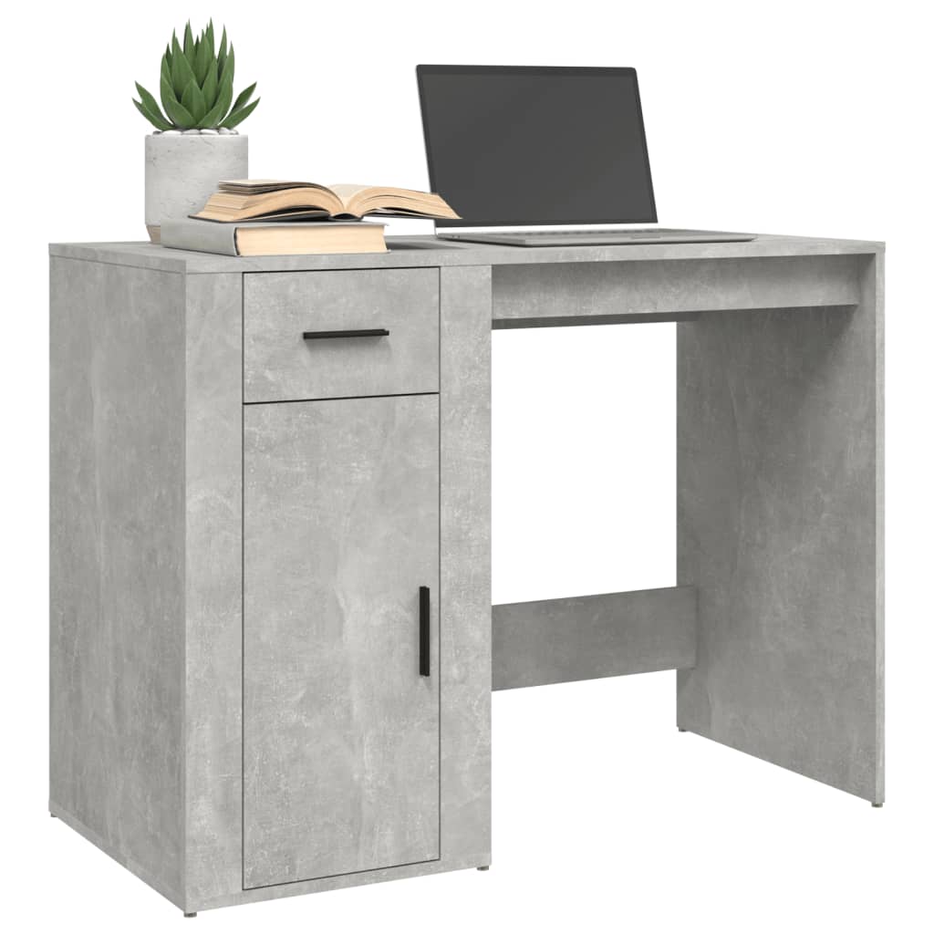 Modern Wooden Home Office Computer Desk Table With Storage Compartment & Drawer