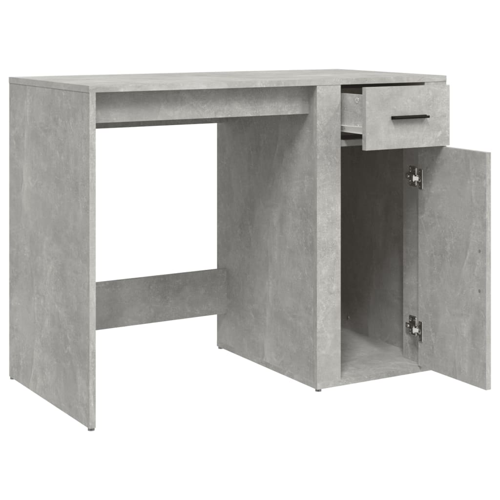 Modern Wooden Home Office Computer Desk Table With Storage Compartment & Drawer