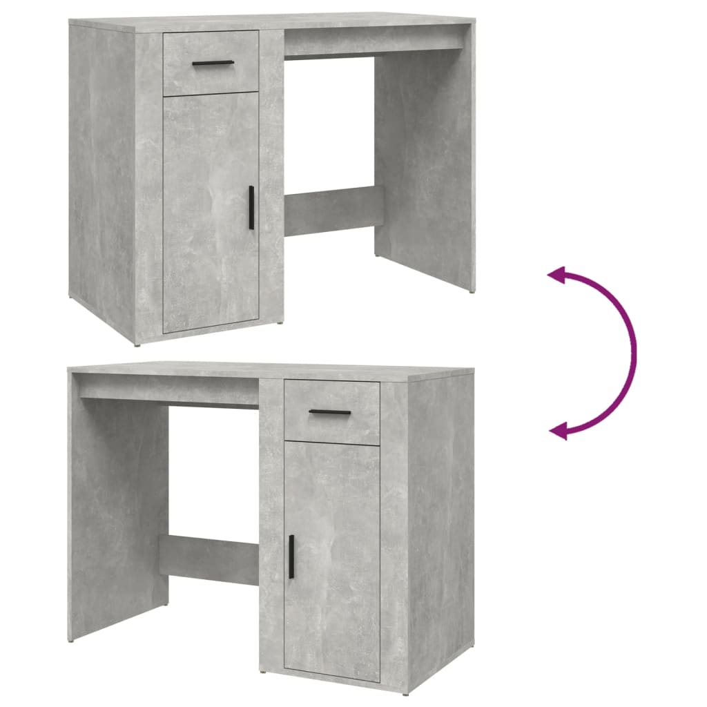 Modern Wooden Home Office Computer Desk Table With Storage Compartment & Drawer