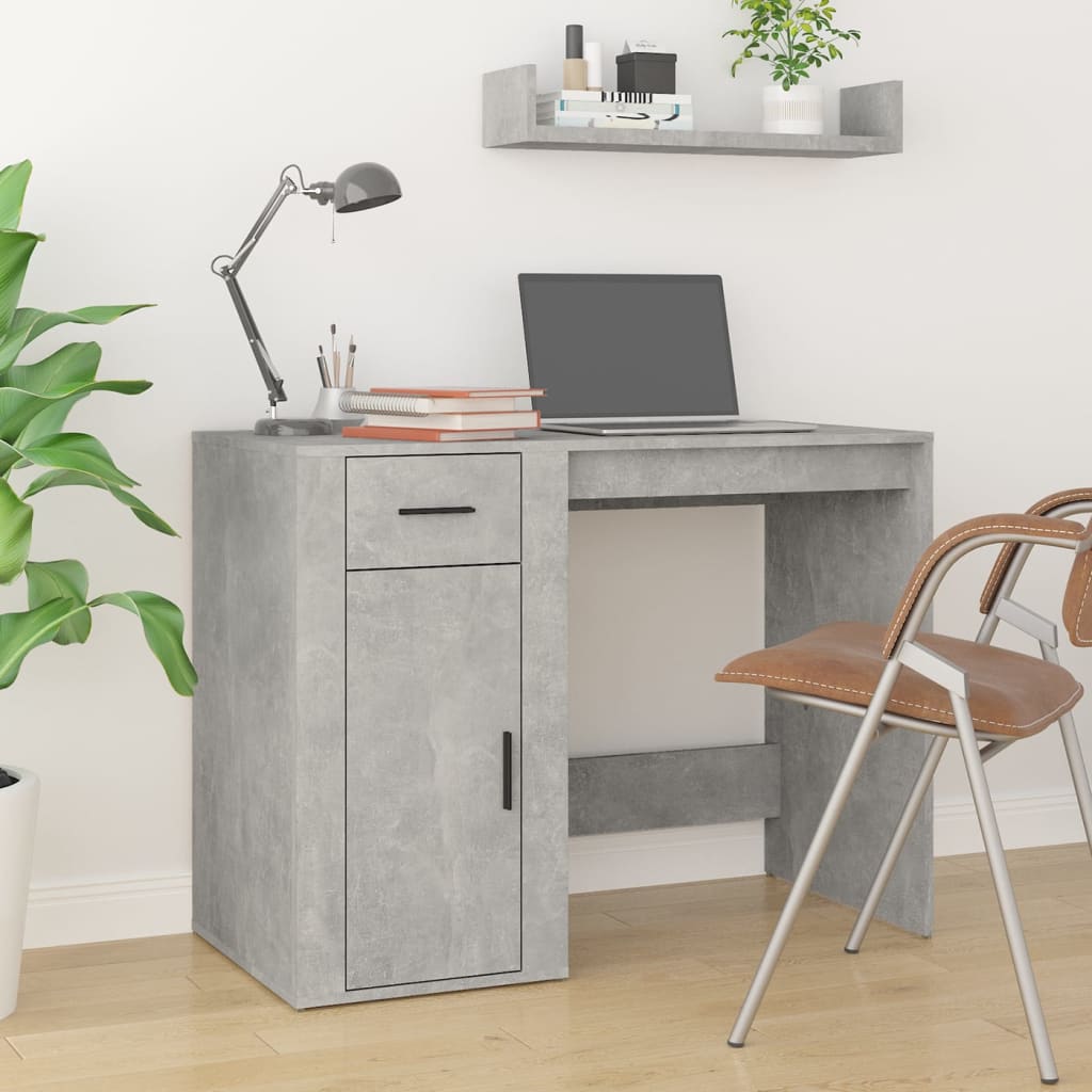 Modern Wooden Home Office Computer Desk Table With Storage Compartment & Drawer