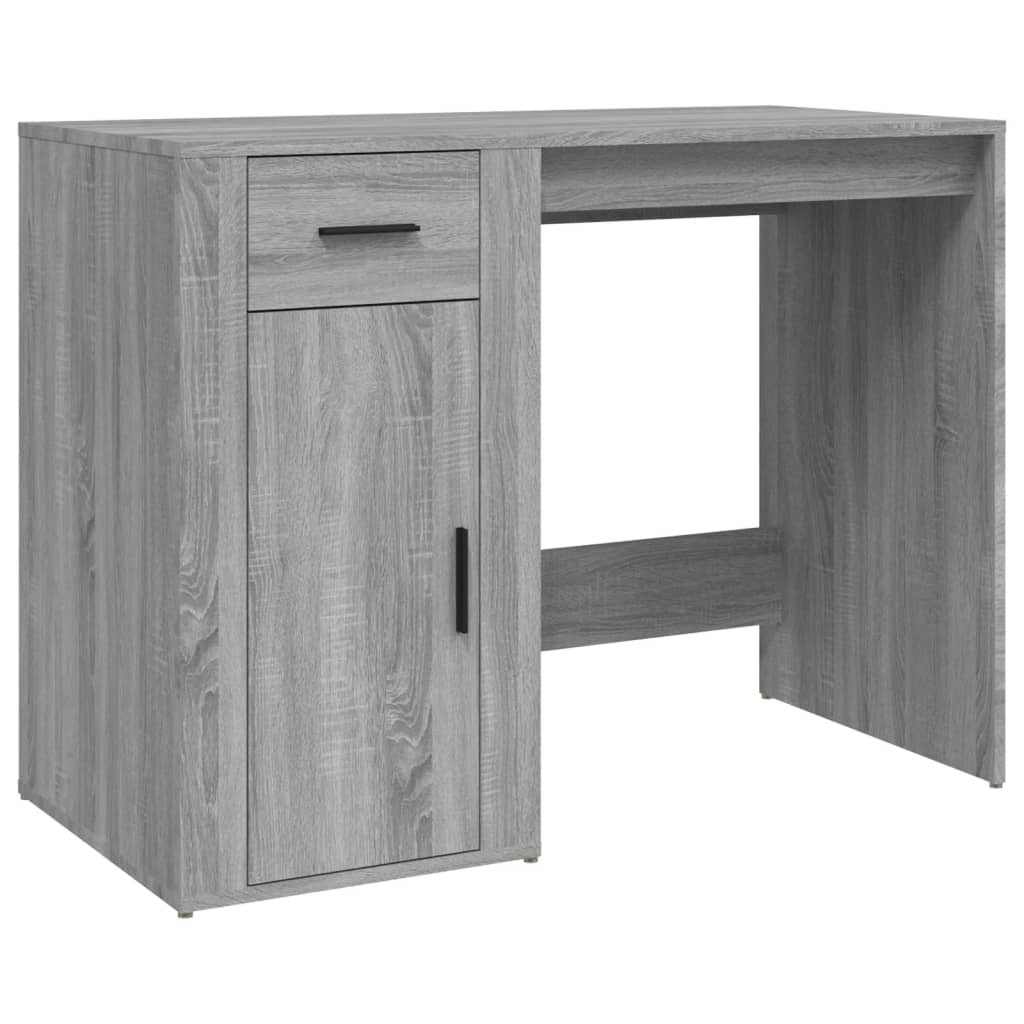 Modern Wooden Home Office Computer Desk Table With Storage Compartment & Drawer