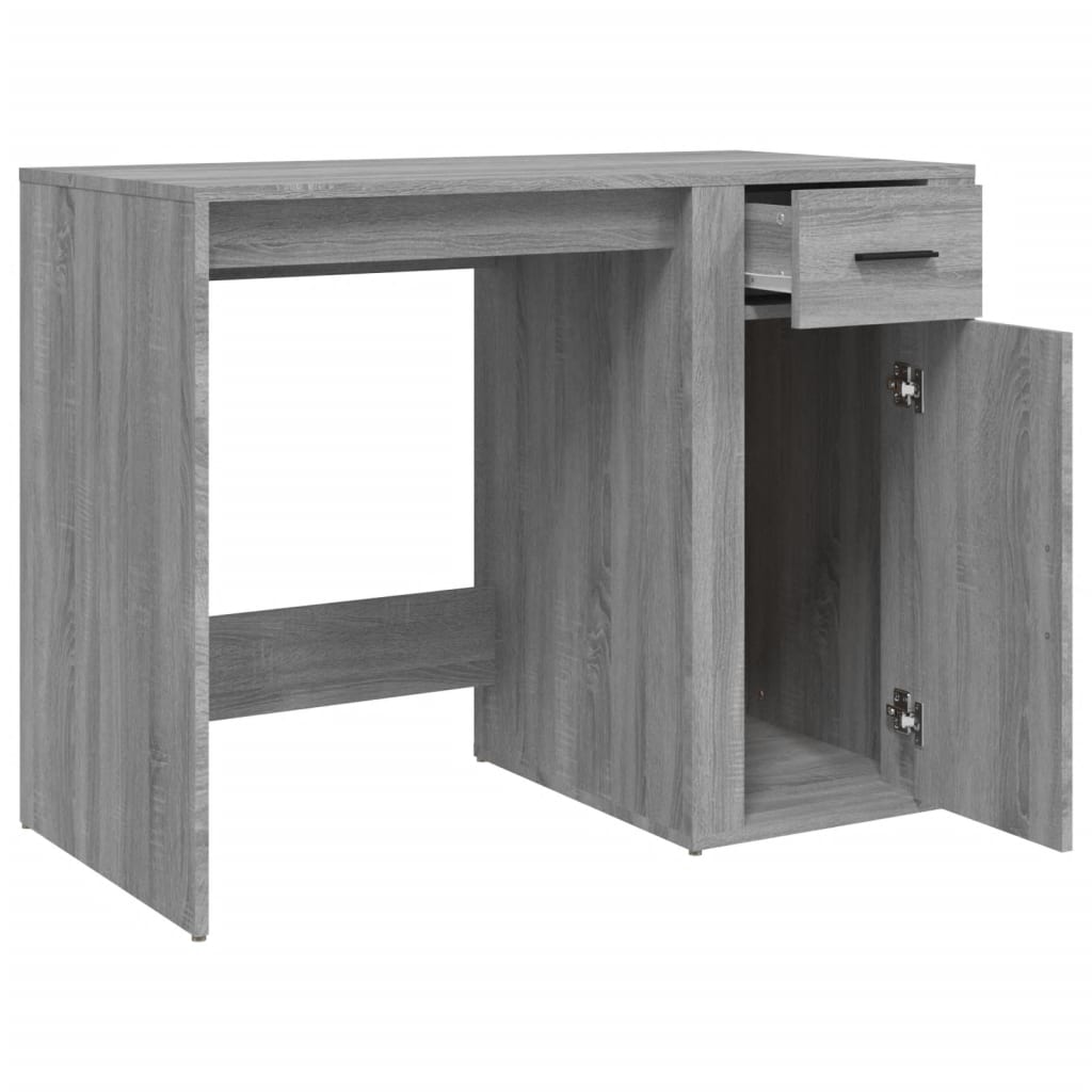 Modern Wooden Home Office Computer Desk Table With Storage Compartment & Drawer