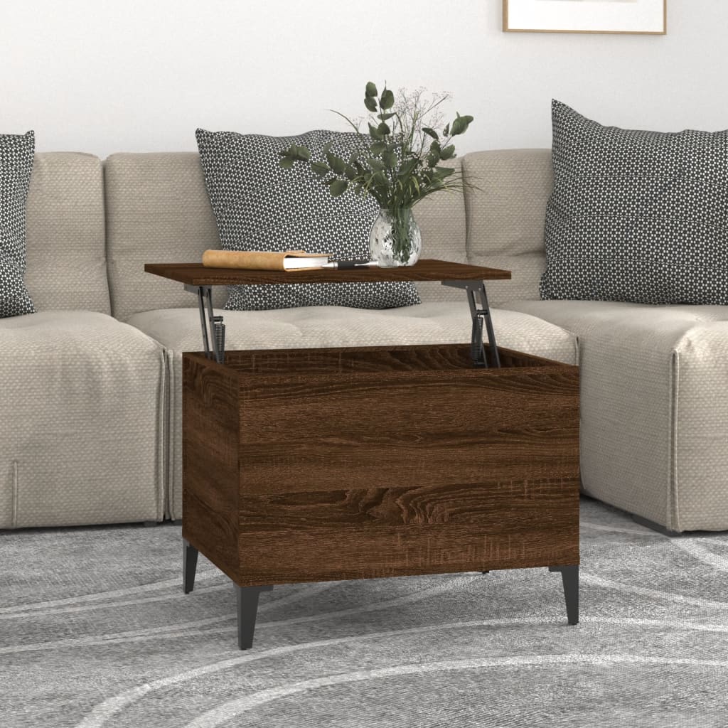 Coffee Table Brown Oak 60x44.5x45 cm Engineered Wood