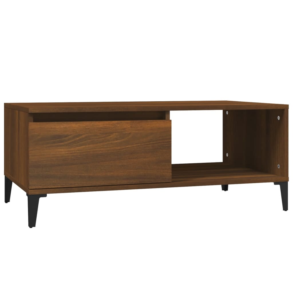Coffee Table Brown Oak 90x50x36.5 cm Engineered Wood