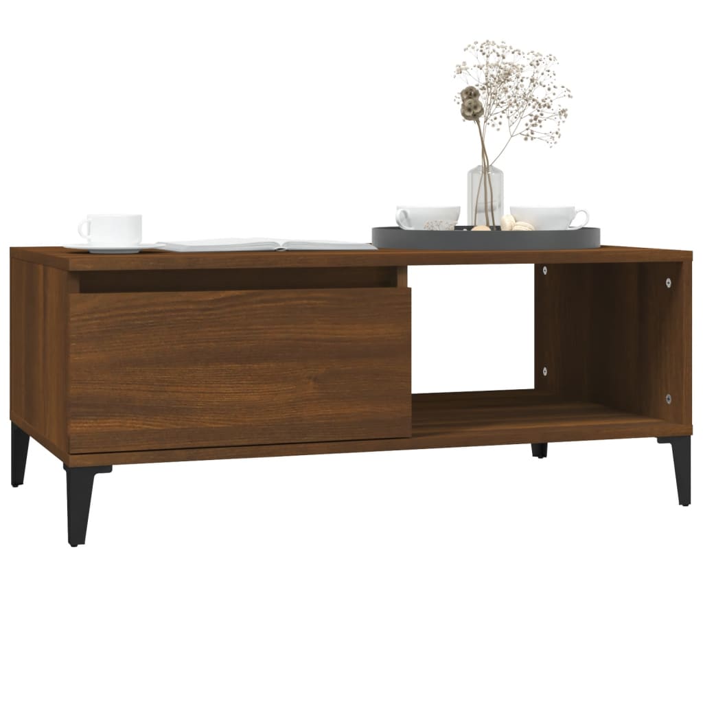 Coffee Table Brown Oak 90x50x36.5 cm Engineered Wood