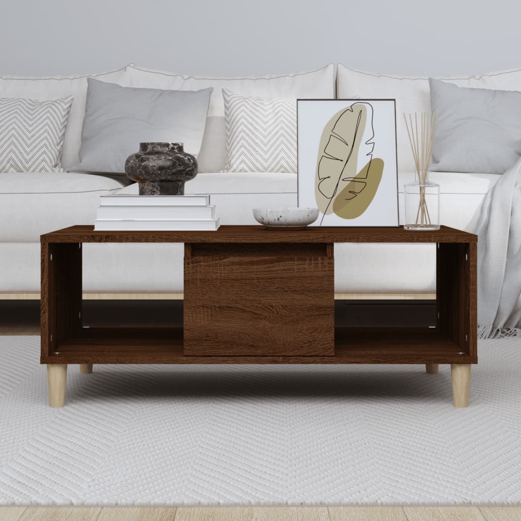 Coffee Table Brown Oak 90x50x36,5 cm Engineered Wood