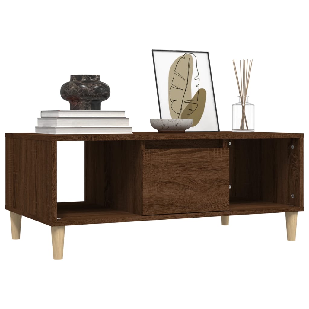 Coffee Table Brown Oak 90x50x36,5 cm Engineered Wood