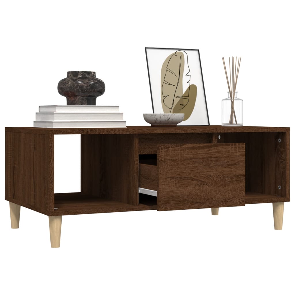 Coffee Table Brown Oak 90x50x36,5 cm Engineered Wood