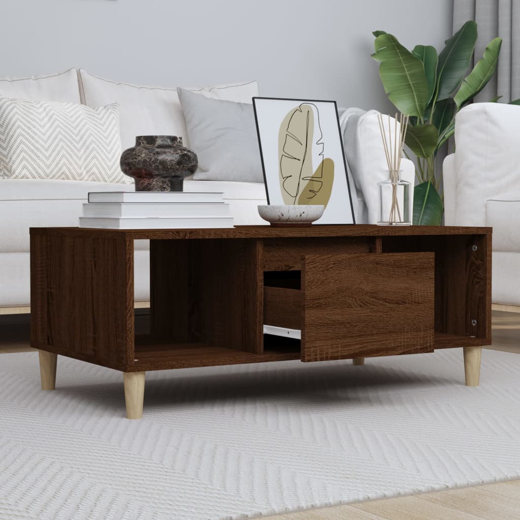 Coffee Table Brown Oak 90x50x36,5 cm Engineered Wood
