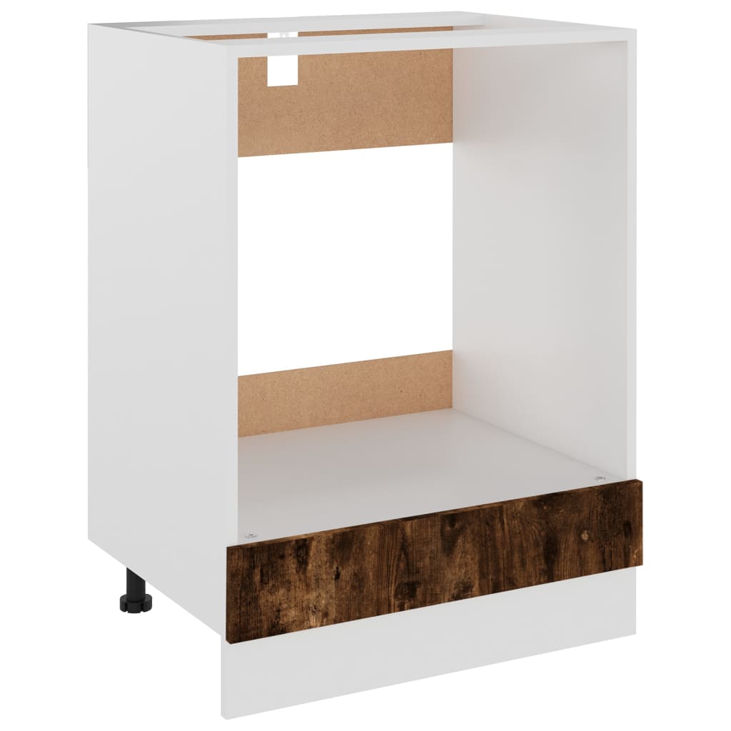 Oven Cabinet Riga Smoked Oak 60x46x81.5 cm Engineered Wood