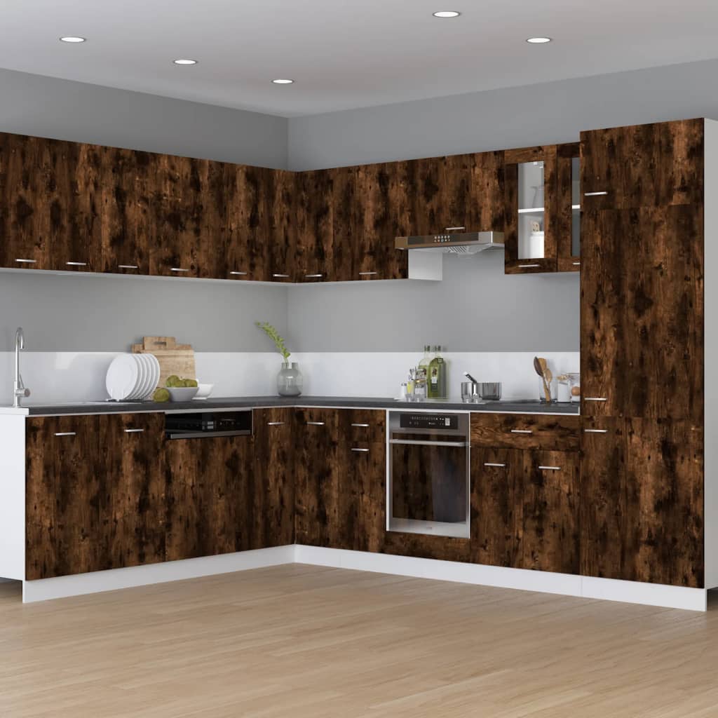 Oven Cabinet Riga Smoked Oak 60x46x81.5 cm Engineered Wood