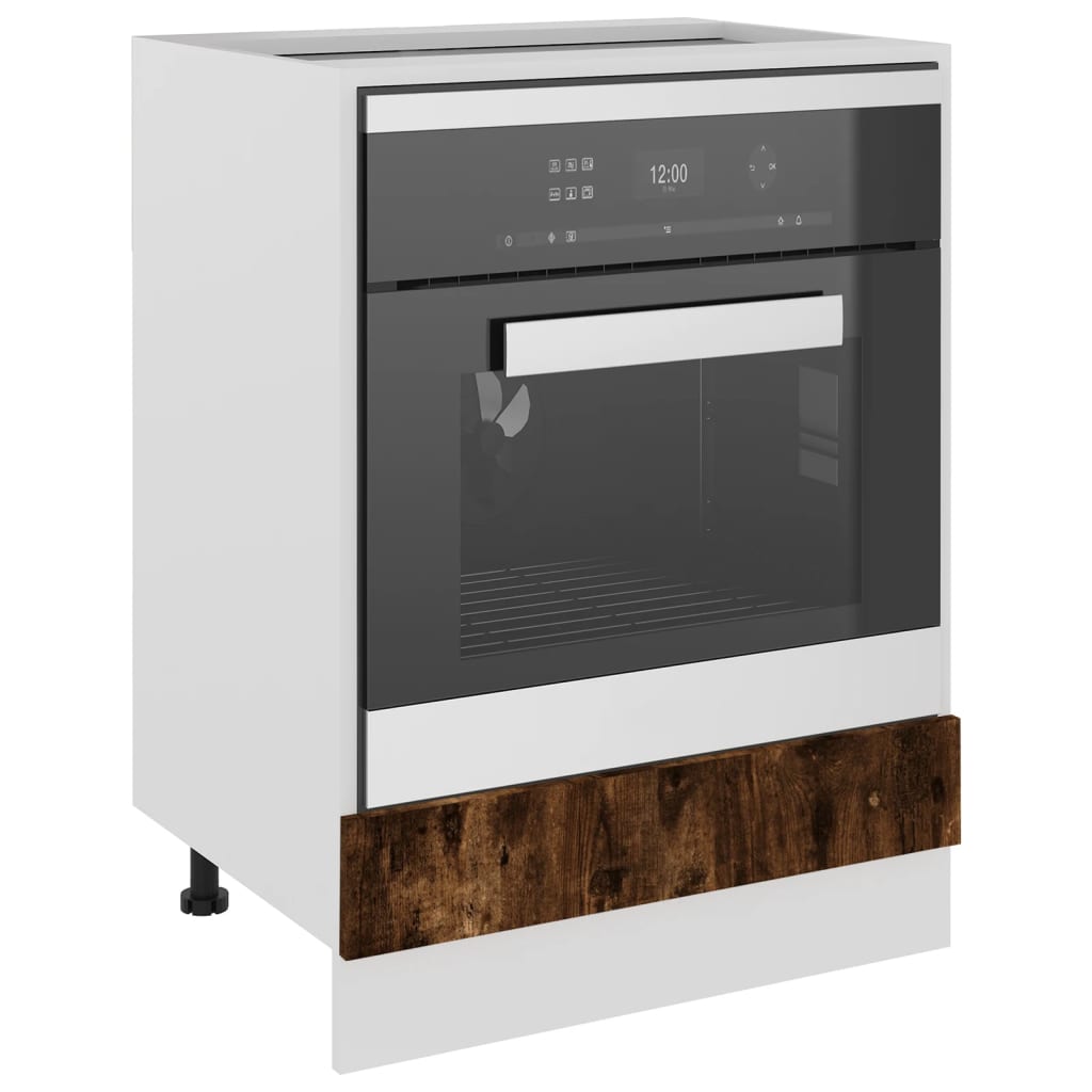Oven Cabinet Riga Smoked Oak 60x46x81.5 cm Engineered Wood