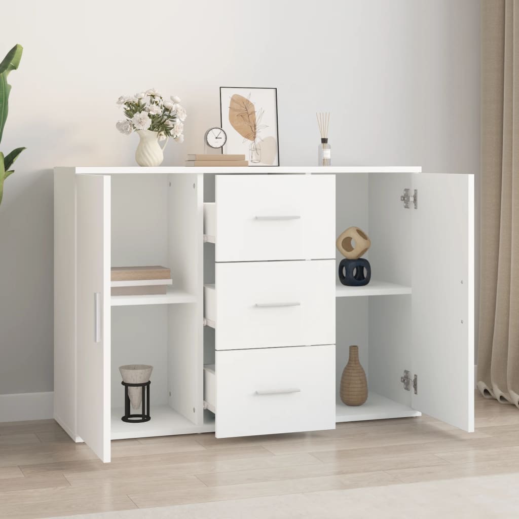 Modern Wooden Sideboard Storage Cabinet Unit With 2 Doors & 3 Drawers Wood