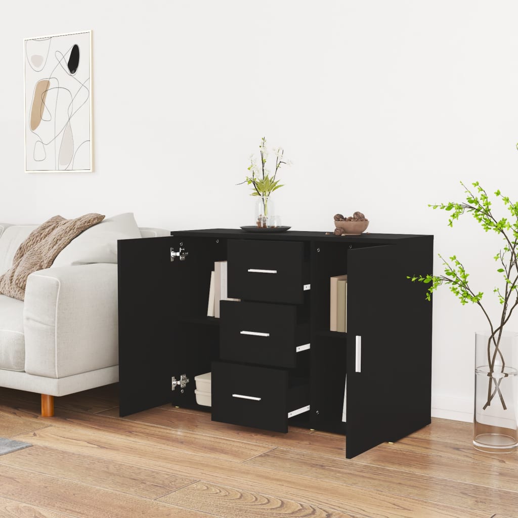 Modern Wooden Sideboard Storage Cabinet Unit With 2 Doors & 3 Drawers Wood