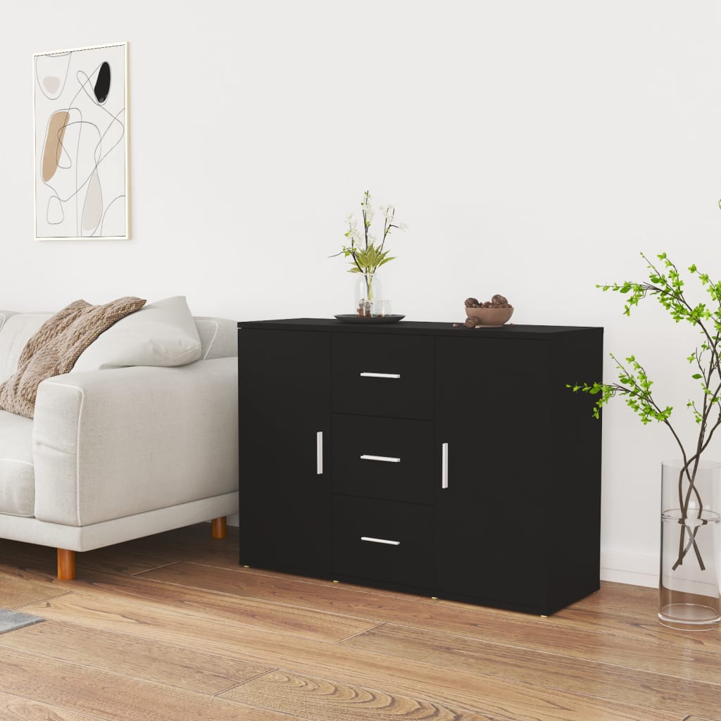 Modern Wooden Sideboard Storage Cabinet Unit With 2 Doors & 3 Drawers Wood