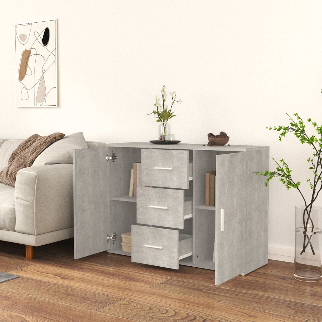 Modern Wooden Sideboard Storage Cabinet Unit With 2 Doors & 3 Drawers Wood