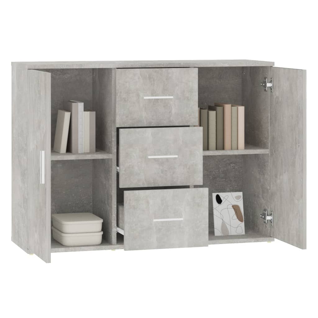Modern Wooden Sideboard Storage Cabinet Unit With 2 Doors & 3 Drawers Wood