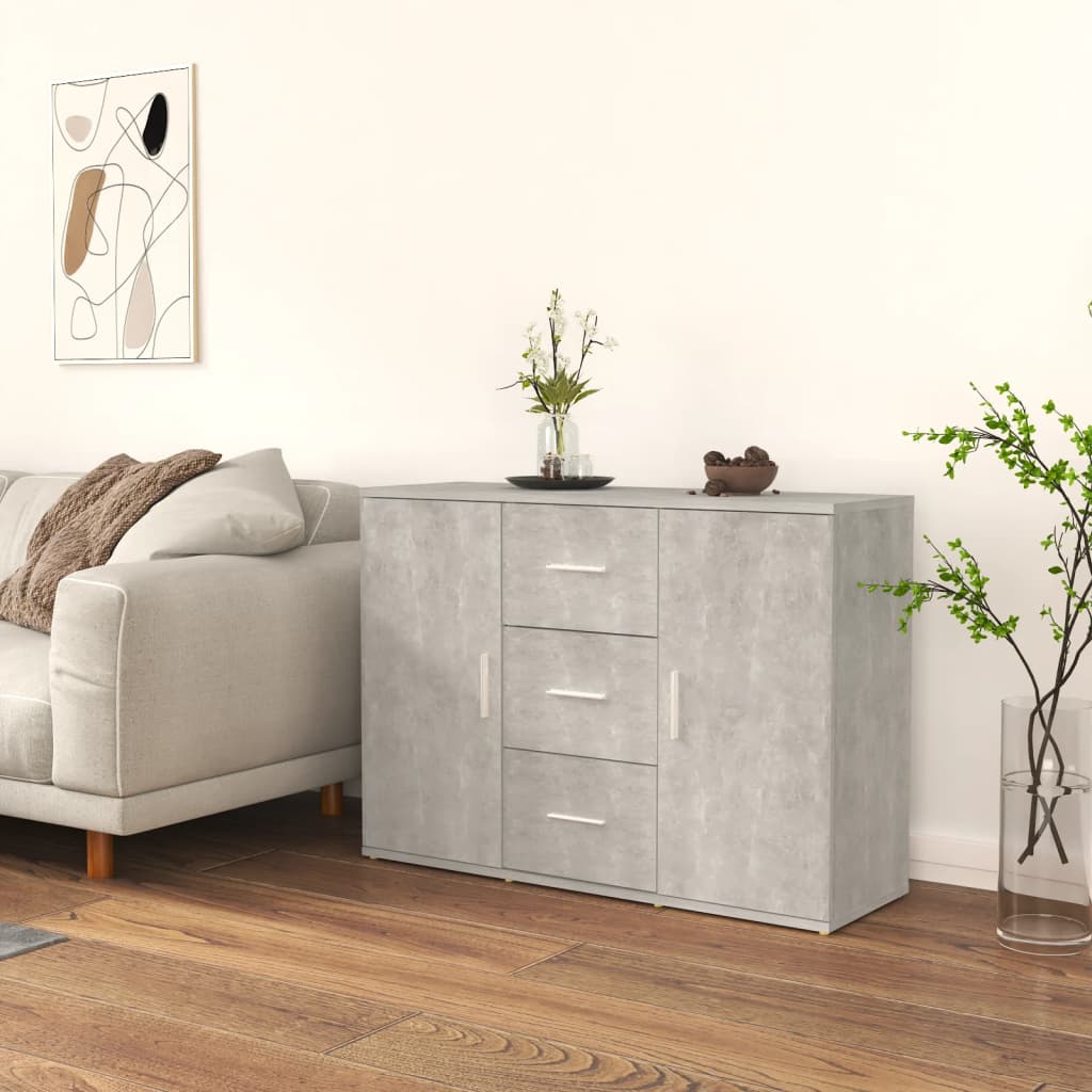 Modern Wooden Sideboard Storage Cabinet Unit With 2 Doors & 3 Drawers Wood