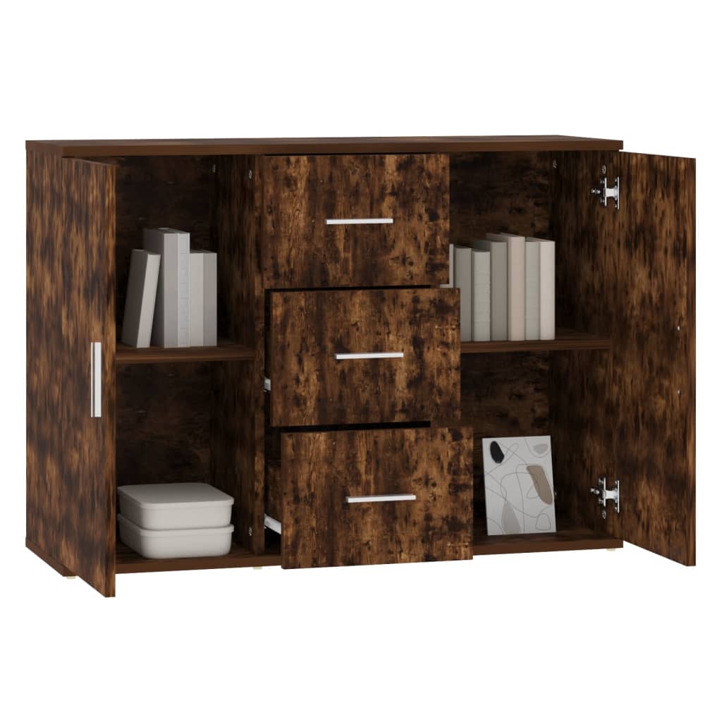 Modern Wooden Sideboard Storage Cabinet Unit With 2 Doors & 3 Drawers Wood