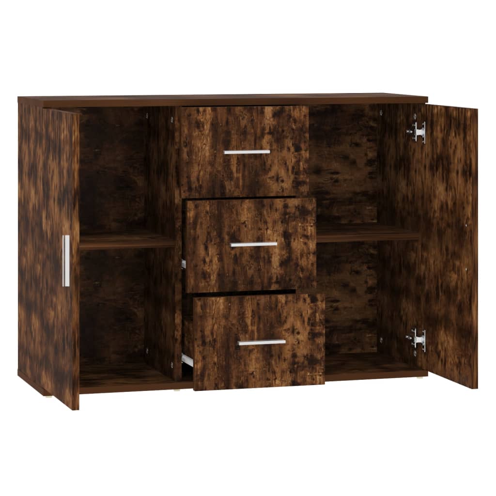 Modern Wooden Sideboard Storage Cabinet Unit With 2 Doors & 3 Drawers Wood