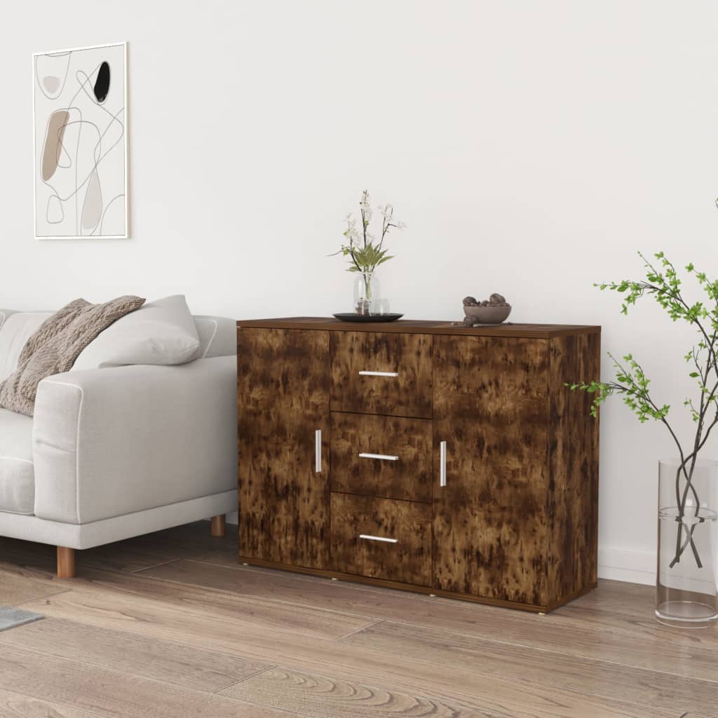 Modern Wooden Sideboard Storage Cabinet Unit With 2 Doors & 3 Drawers Wood