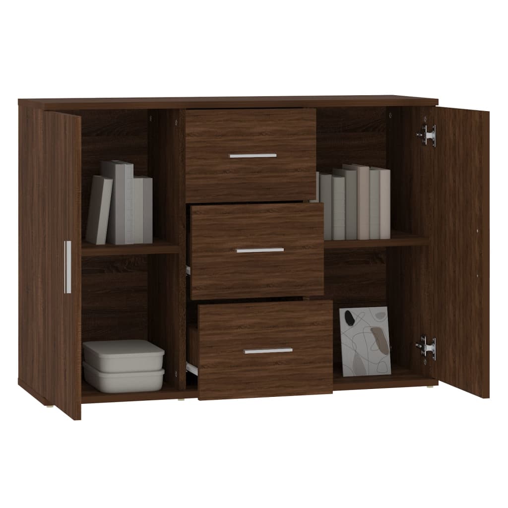 Modern Wooden Sideboard Storage Cabinet Unit With 2 Doors & 3 Drawers Wood