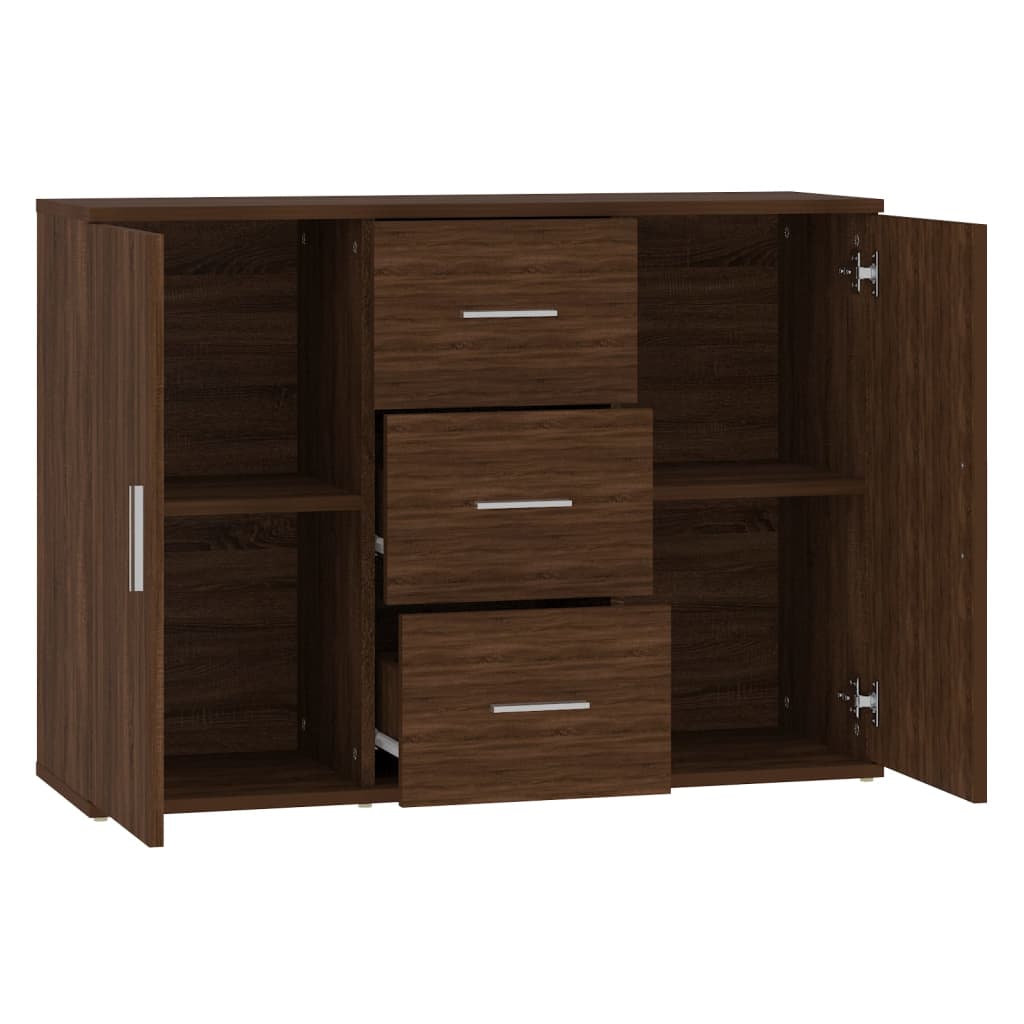 Modern Wooden Sideboard Storage Cabinet Unit With 2 Doors & 3 Drawers Wood