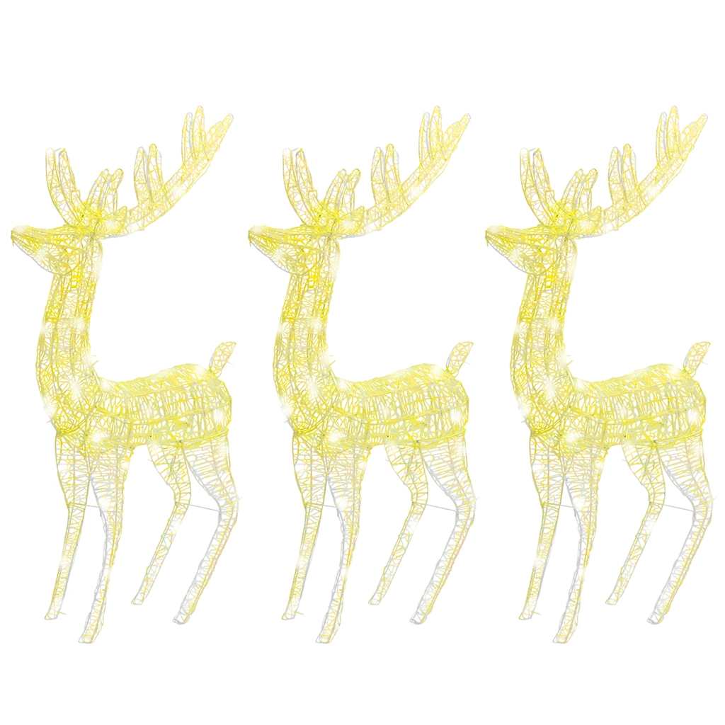 Xxl Acrylic Christmas Reindeers 250 Led 3 Pcs 180 Cm