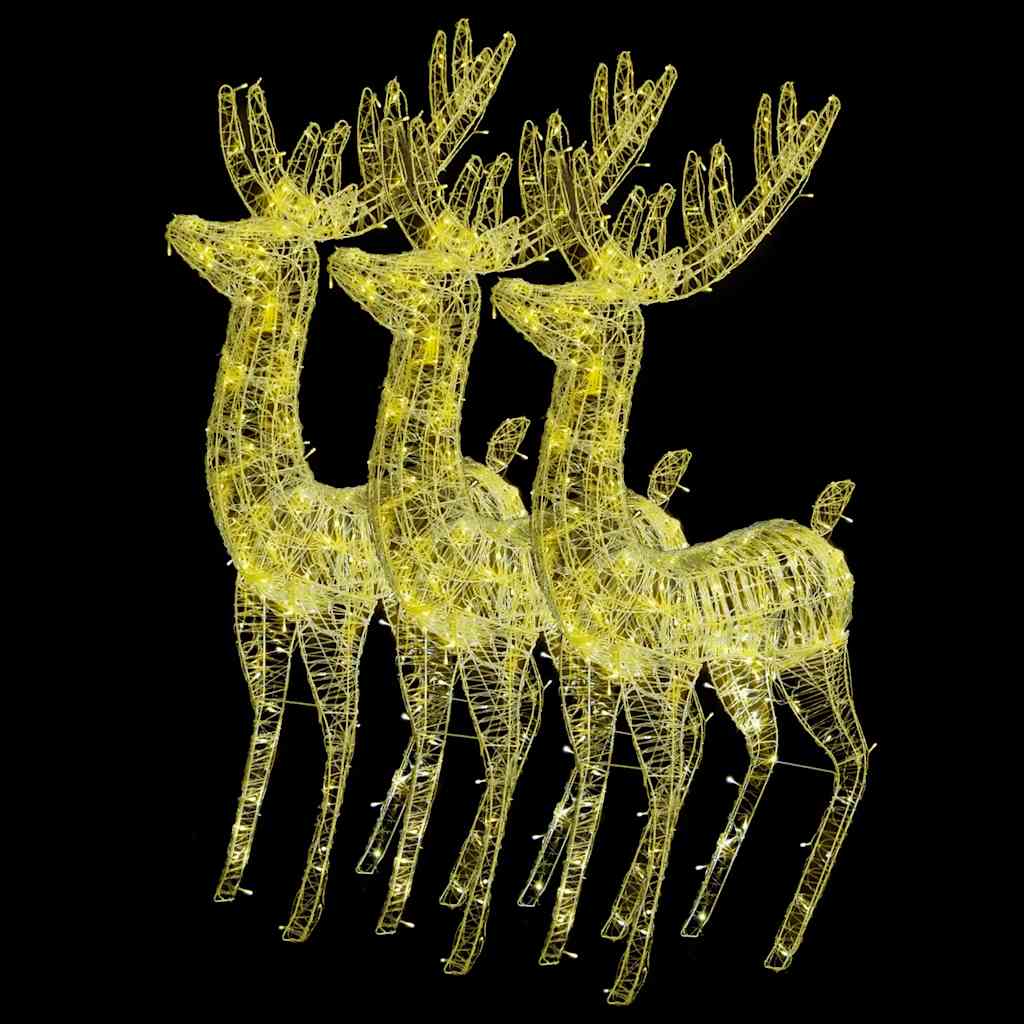 Xxl Acrylic Christmas Reindeers 250 Led 3 Pcs 180 Cm