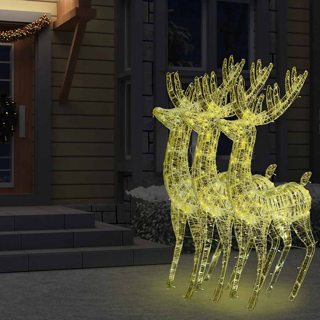 Xxl Acrylic Christmas Reindeers 250 Led 3 Pcs 180 Cm
