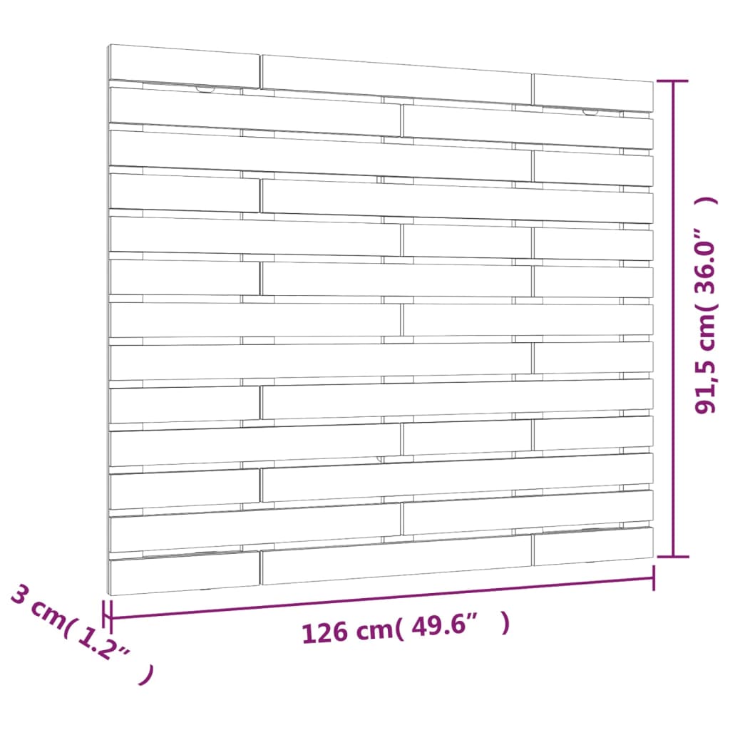 Wall Headboard Honey Brown 126x3x91.5 cm Solid Wood Pine