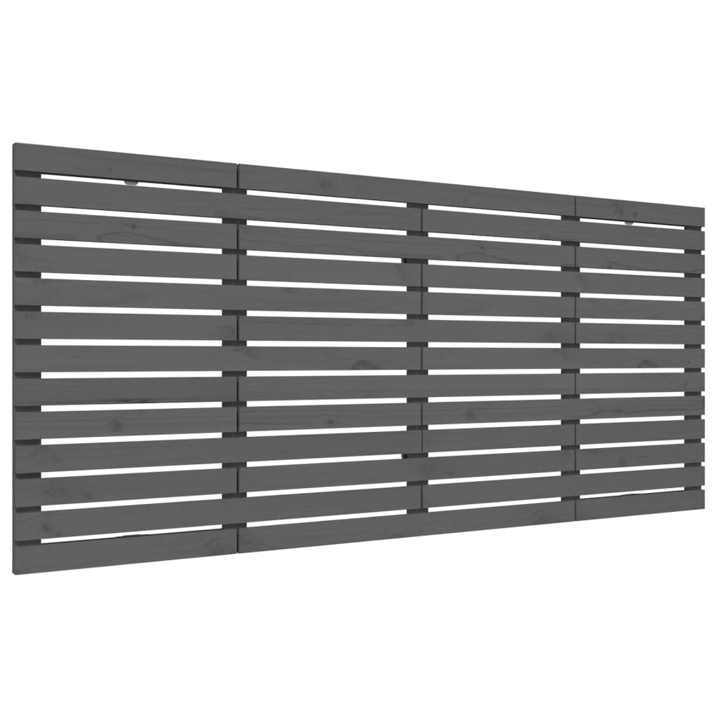 Wall Headboard Grey 166x3x91.5 cm Solid Wood Pine