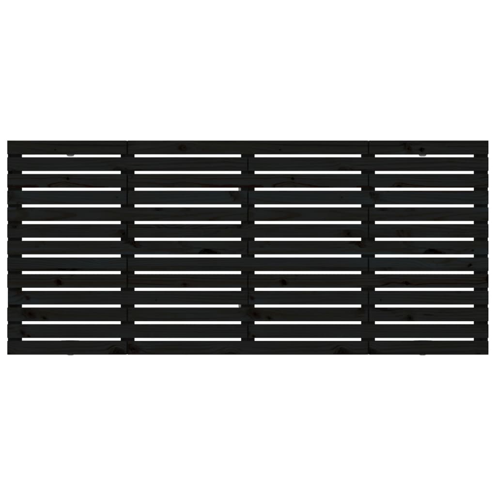 Wall Headboard Black 186x3x91.5 cm Solid Wood Pine