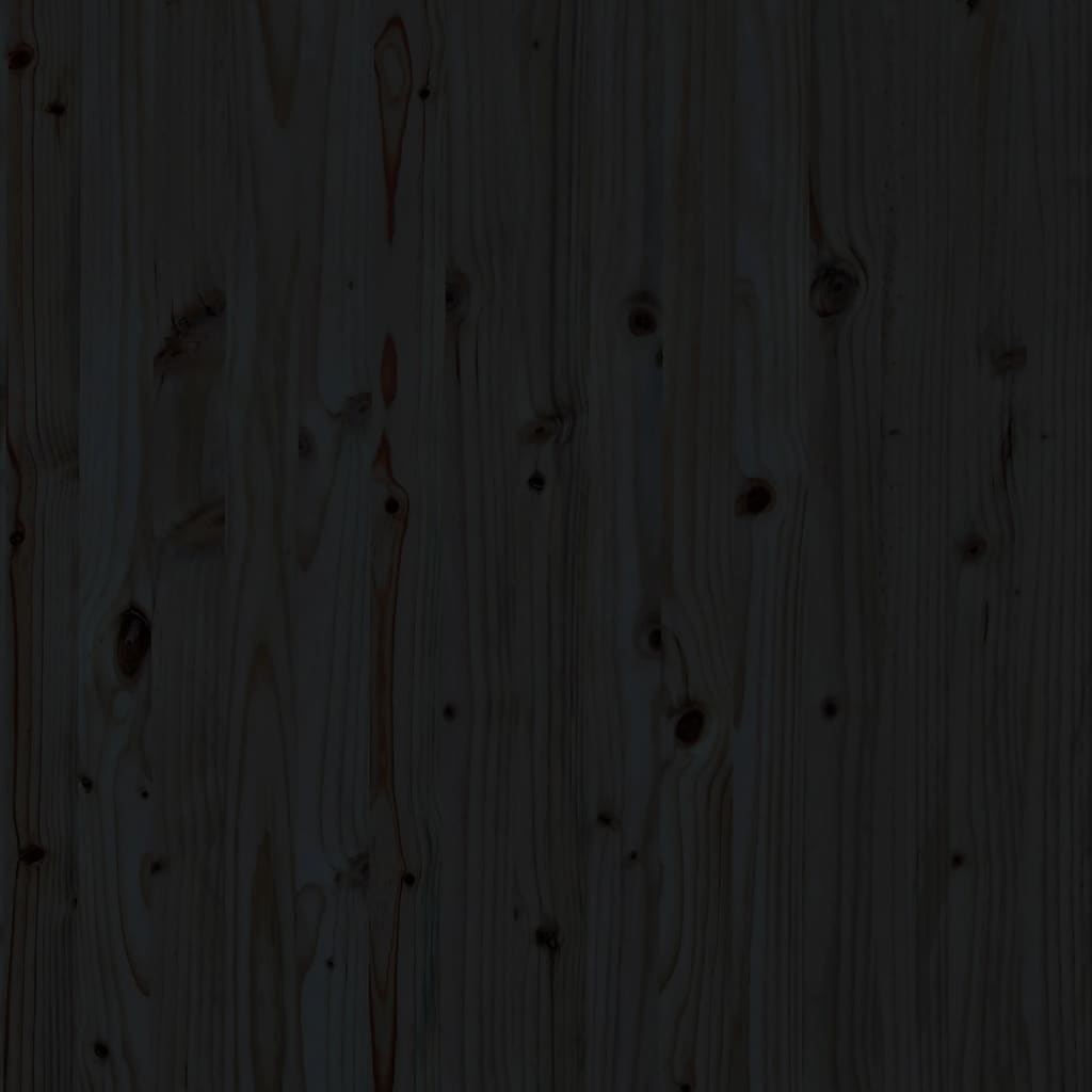Wall Headboard Black 186x3x91.5 cm Solid Wood Pine