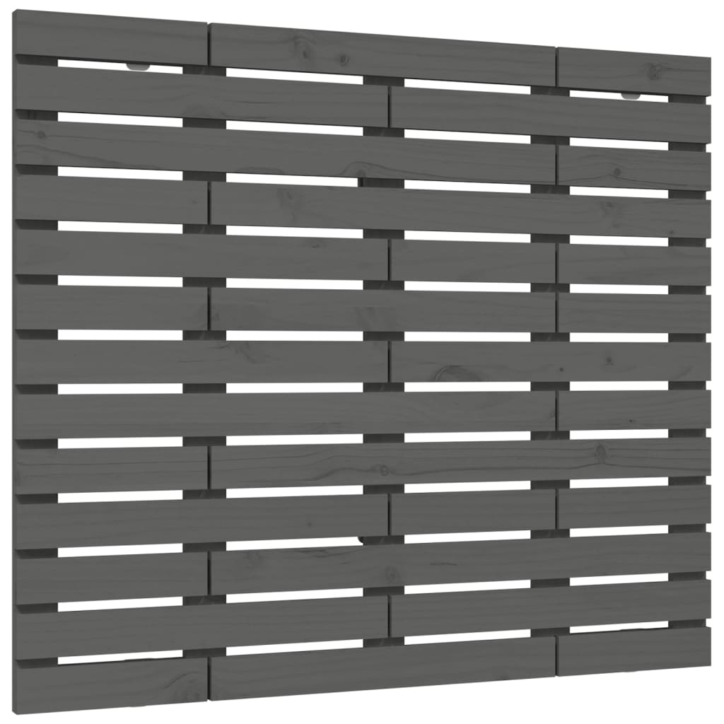 Wall Headboard Grey 141x3x91.5 cm Solid Wood Pine