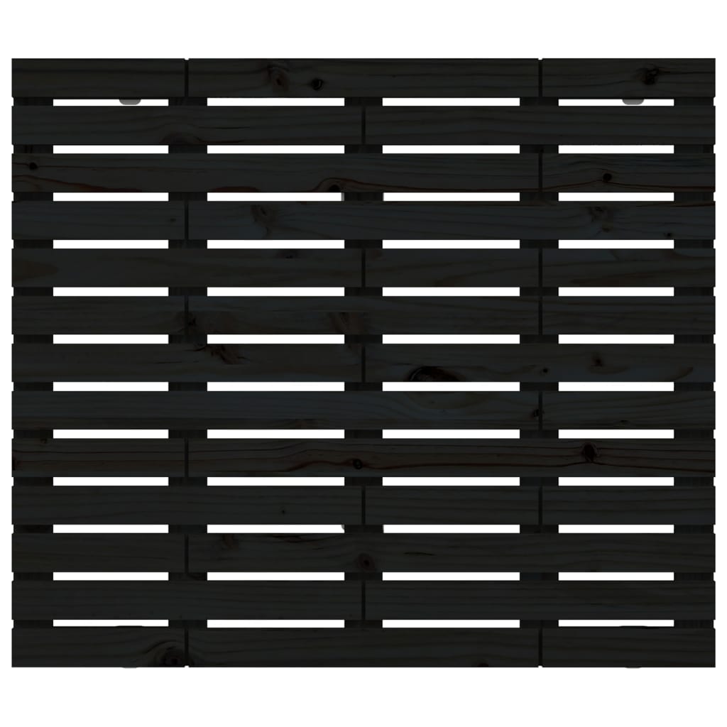 Wall Headboard Black 141x3x91.5 cm Solid Wood Pine