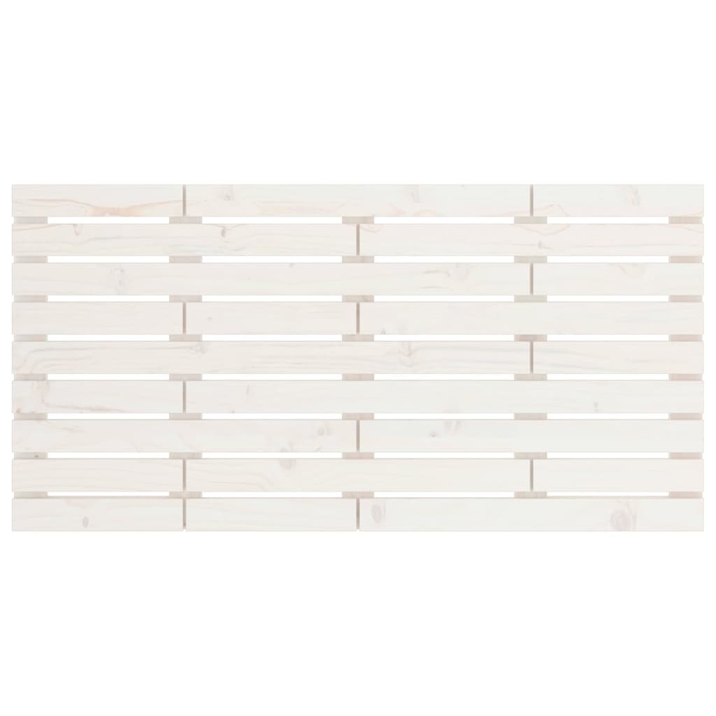 Wall Headboard White 126x3x63 cm Solid Wood Pine