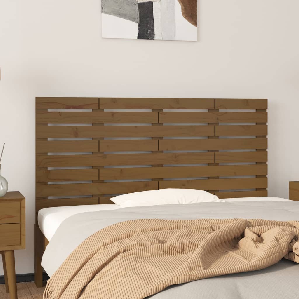 Wall Headboard Honey Brown 126x3x63 cm Solid Wood Pine