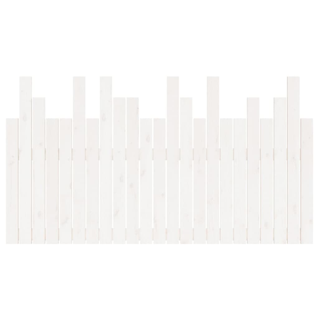 Wall Headboard White 146.5x3x80 cm Solid Wood Pine