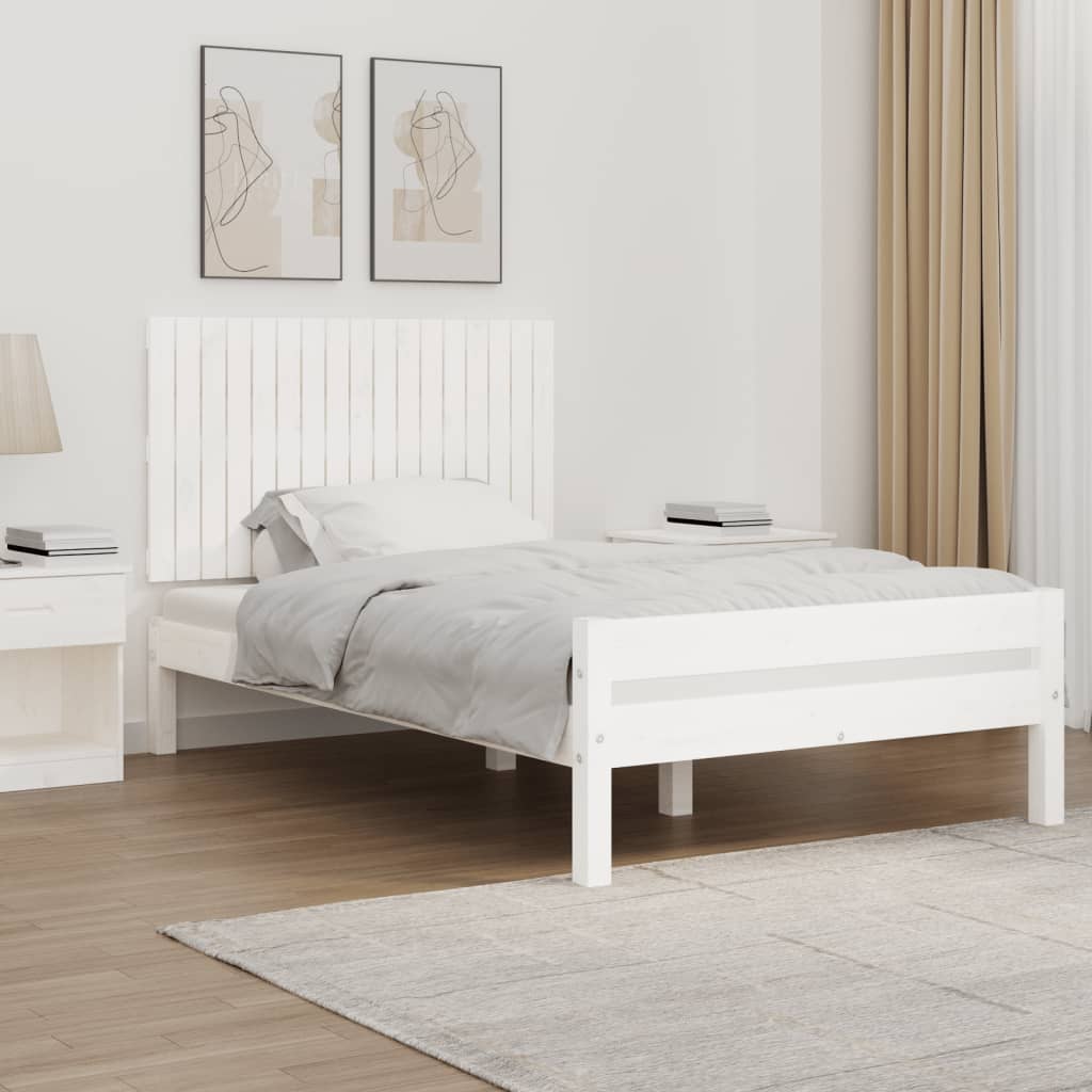 Wall Headboard White 108x3x60 cm Solid Wood Pine