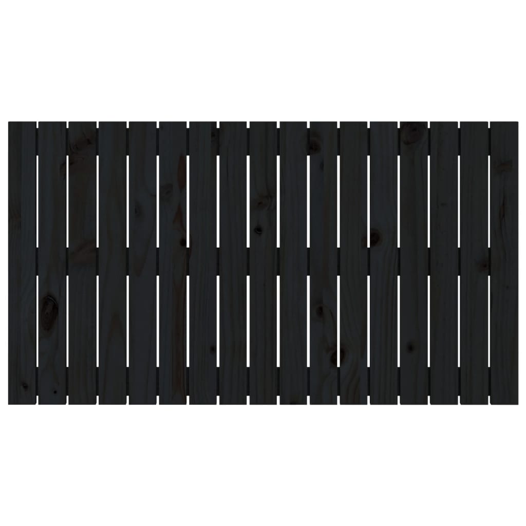 Wall Headboard Black 108x3x60 cm Solid Wood Pine