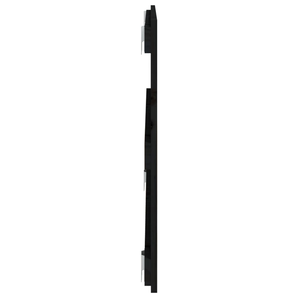 Wall Headboard Black 108x3x60 cm Solid Wood Pine