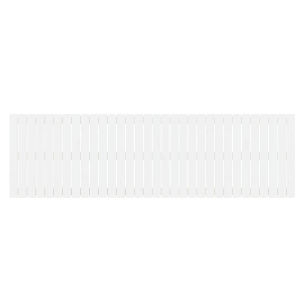 Wall Headboard White 204x3x60 cm Solid Wood Pine