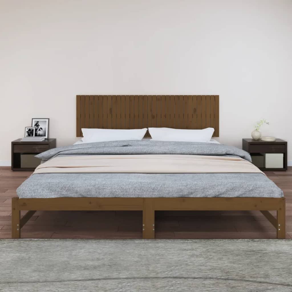 Wall Headboard Honey Brown 204x3x60 cm Solid Wood Pine