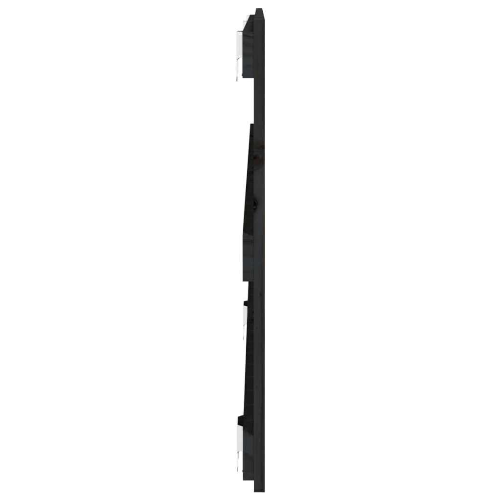 Wall Headboard Black 127.5x3x60 cm Solid Wood Pine