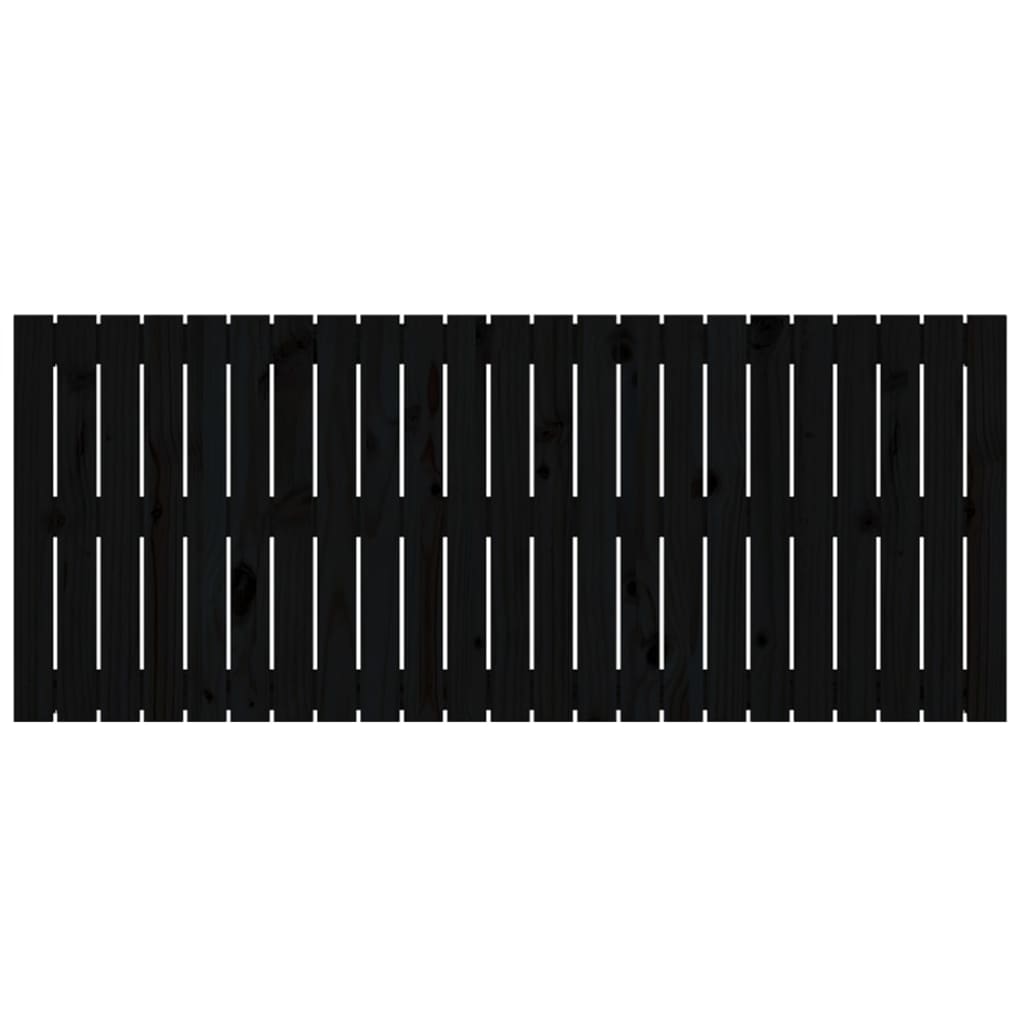 Wall Headboard Black 147x3x60 cm Solid Wood Pine
